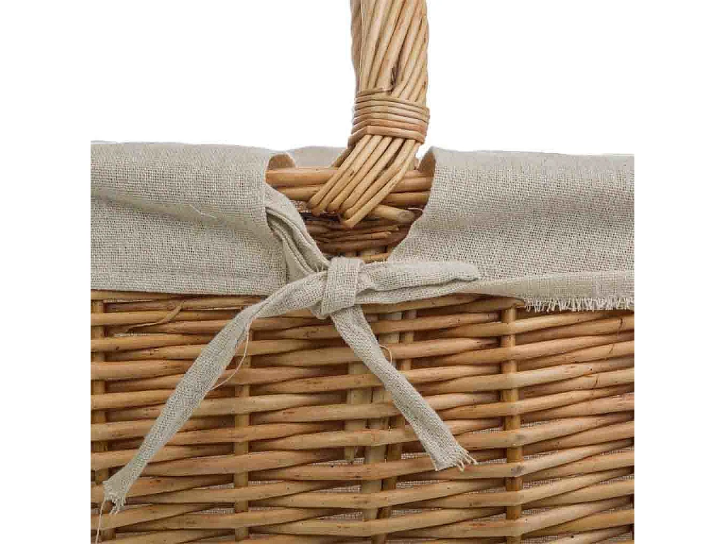 Ensemble de 3 paniers en osier marron doublés