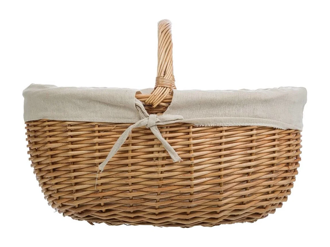 Set mit 3 gefütterten braunen Weidenkörben