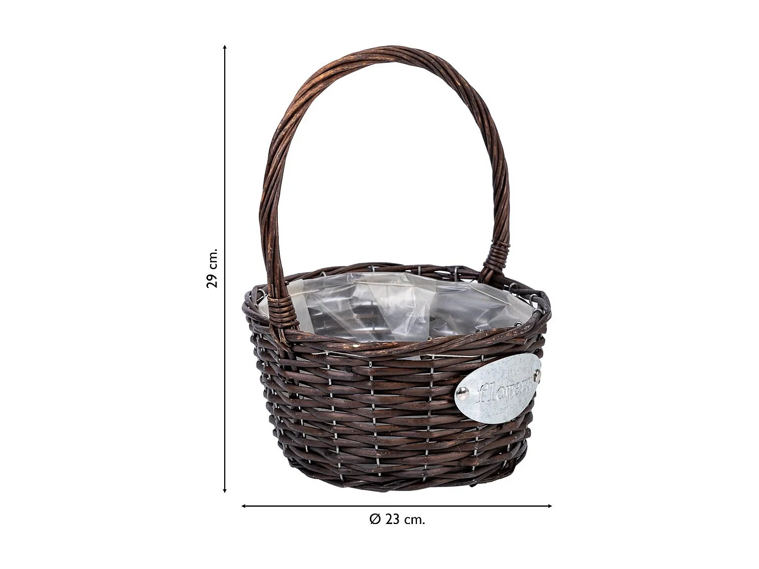 Cesta de vime marrom d23x29