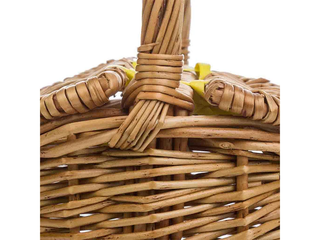 Cesta con tapas de mimbre marrón 17x13x17/27