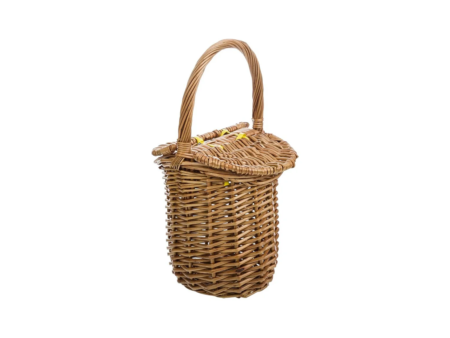Cesto in vimini marrone con coperchio 17x13x17/27h