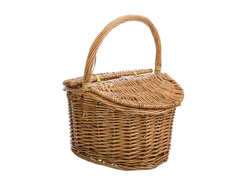 Cesta con tapas de mimbre marrón 28x22x15/31