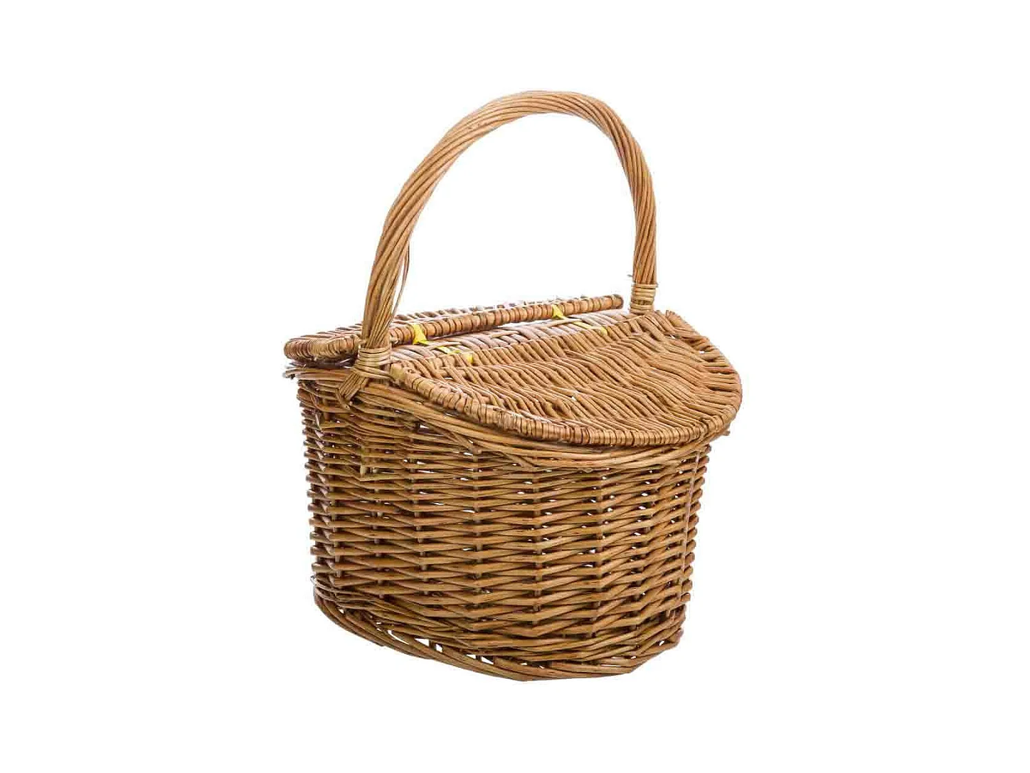 Cesto in vimini marrone con coperchio 28x22x15/31h