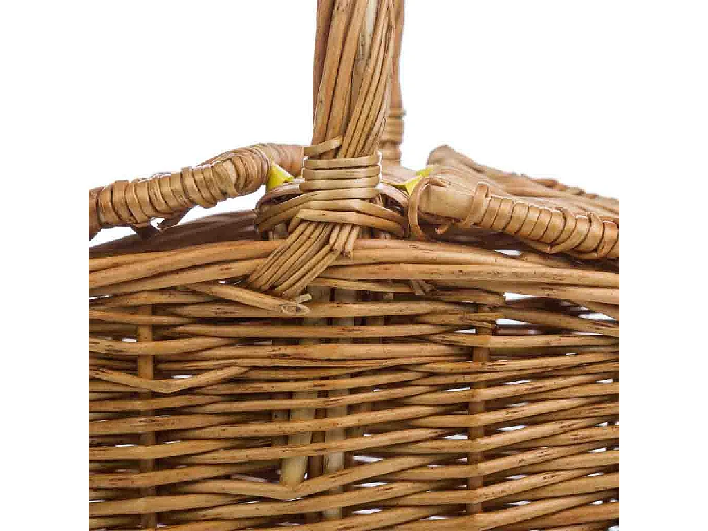 Cesta con tapas de mimbre marrón 28x22x15/31