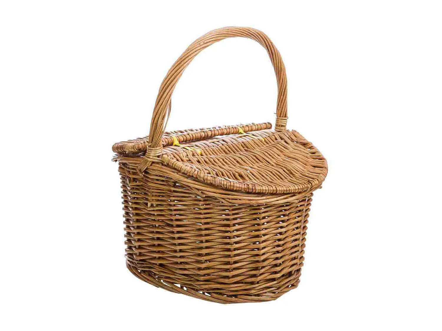 Cesto em vime castanho com tampa 28x22x15/31