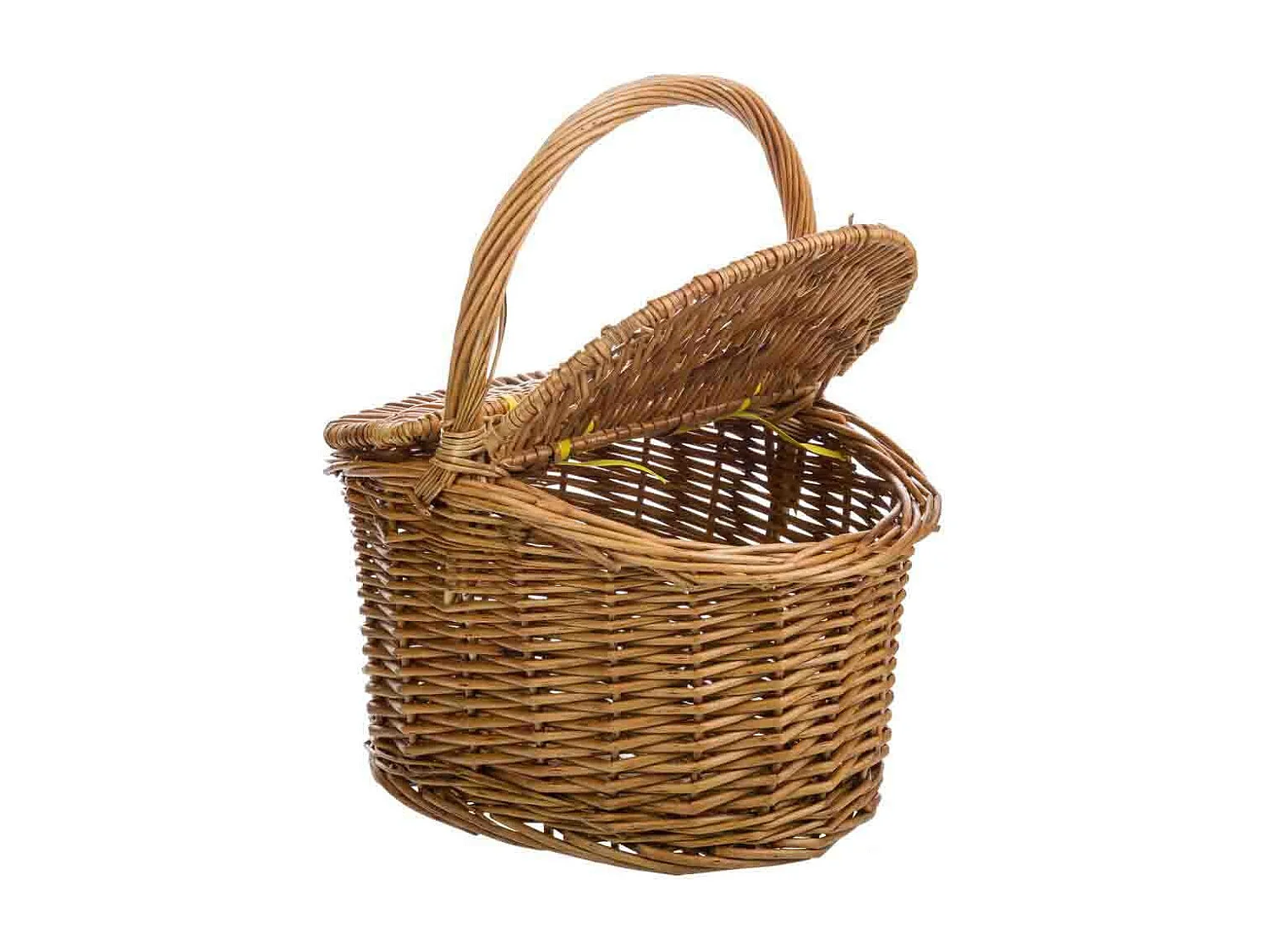 Cesto em vime castanho com tampa 28x22x15/31