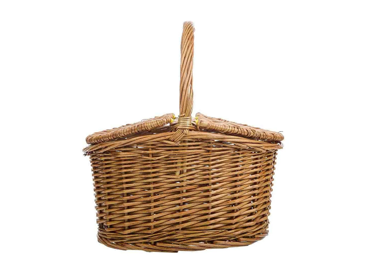 Cesto em vime castanho com tampa 28x22x15/31