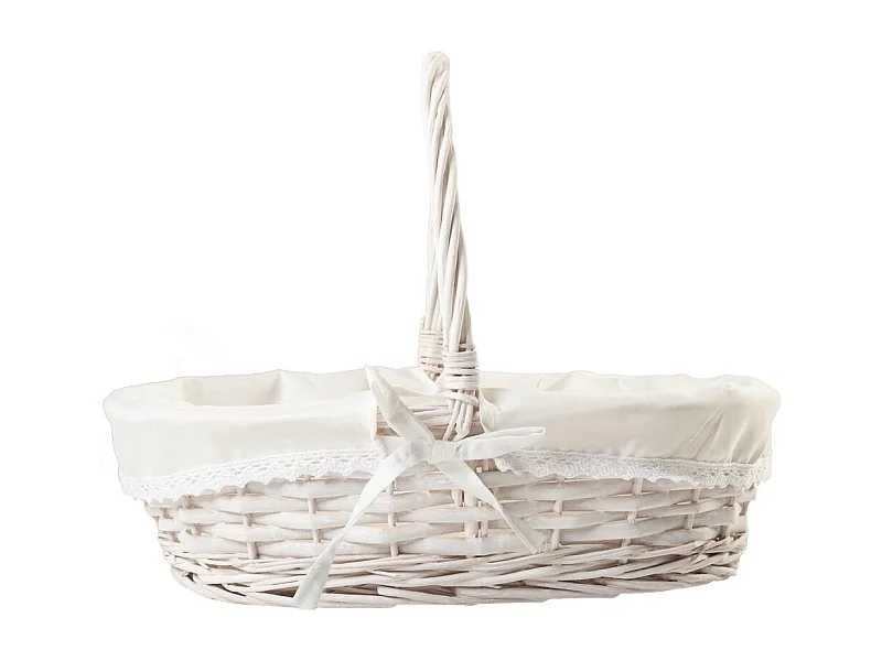 Cesto lacado branco forrado 40x29x31