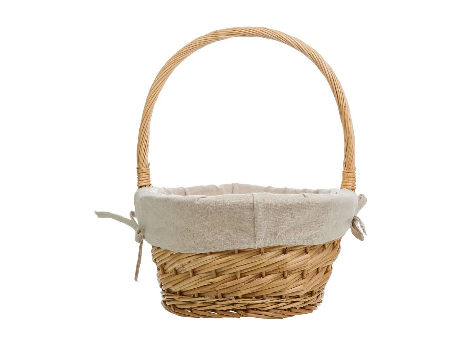 Set mit 3 gefütterten braunen Weidenkörben