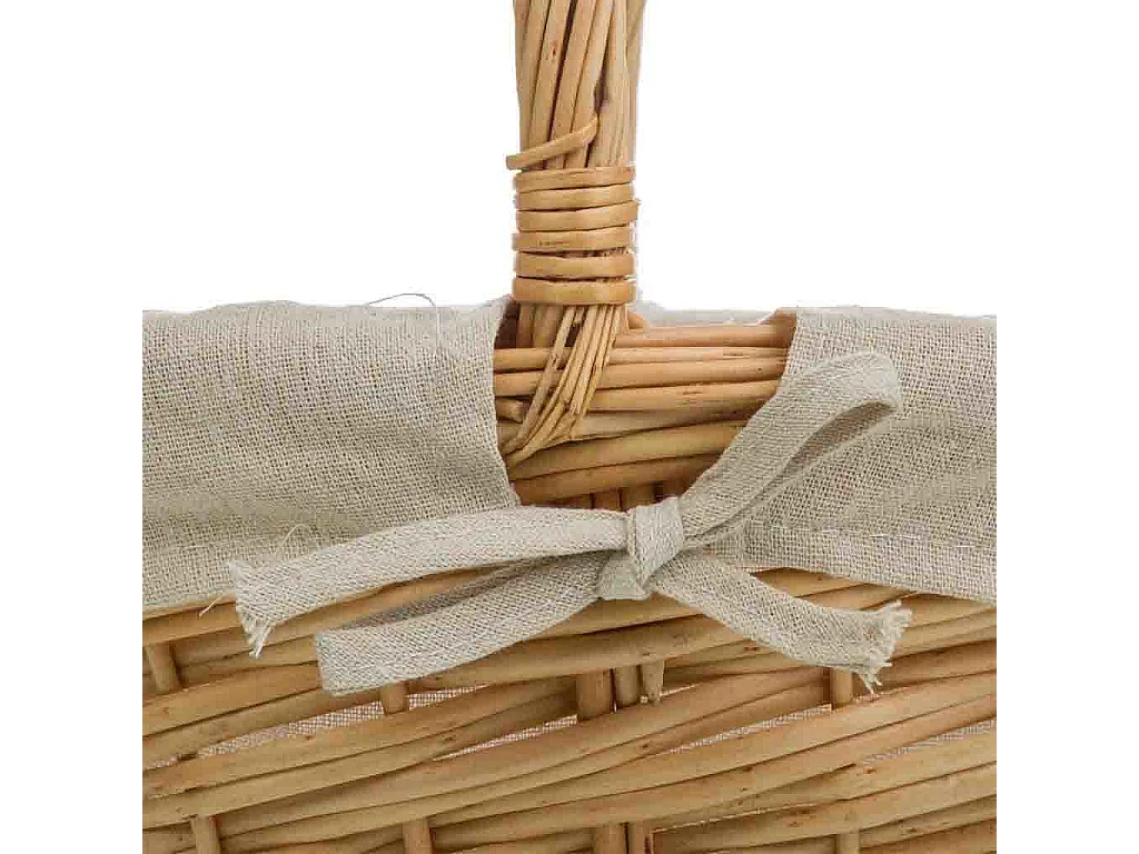 Set mit 3 gefütterten braunen Weidenkörben