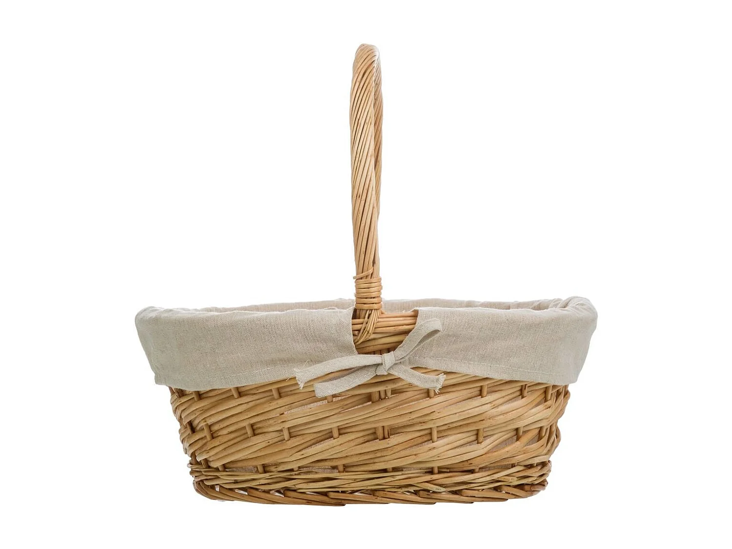 Conjunto de 3 cestos de vime castanhos forrados