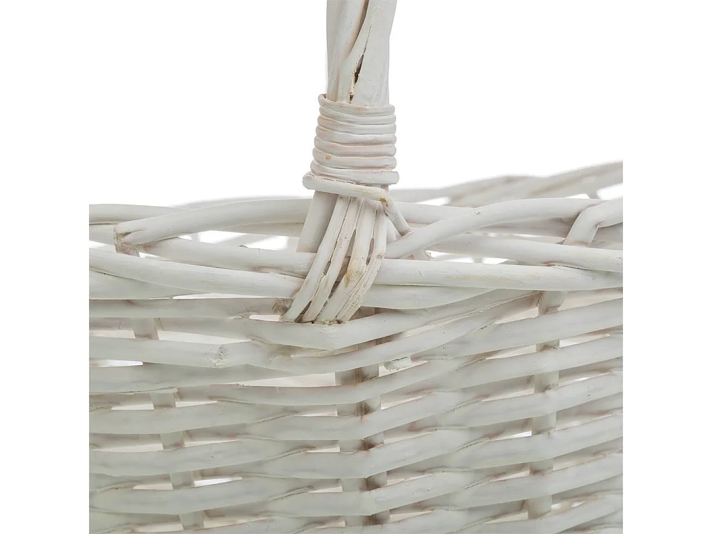 Ensemble de 3 paniers en osier blanc doublés