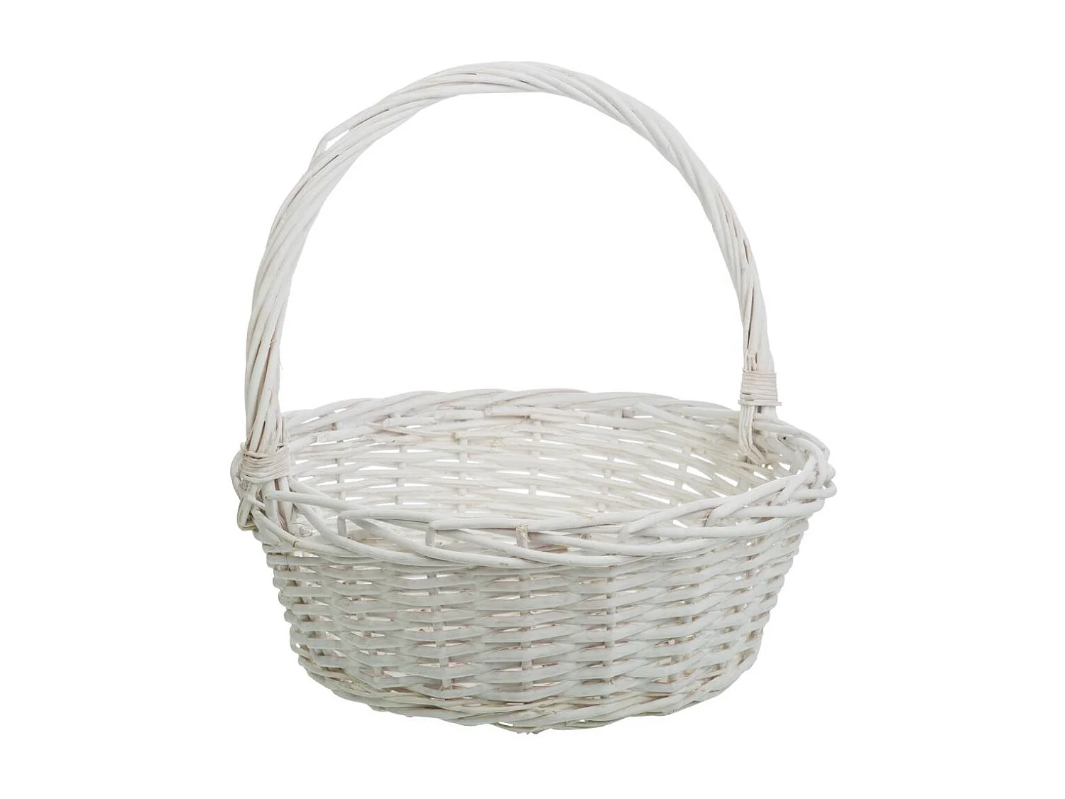 Set di 3 cestini in vimini bianchi foderati