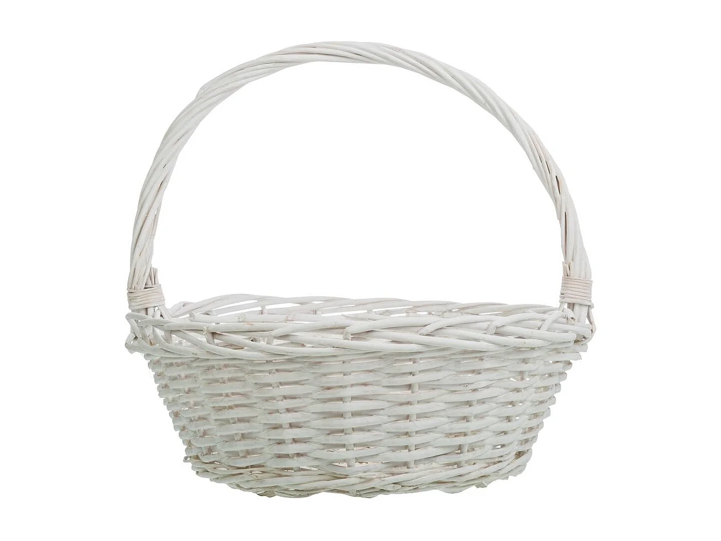 Set di 3 cestini in vimini bianchi foderati