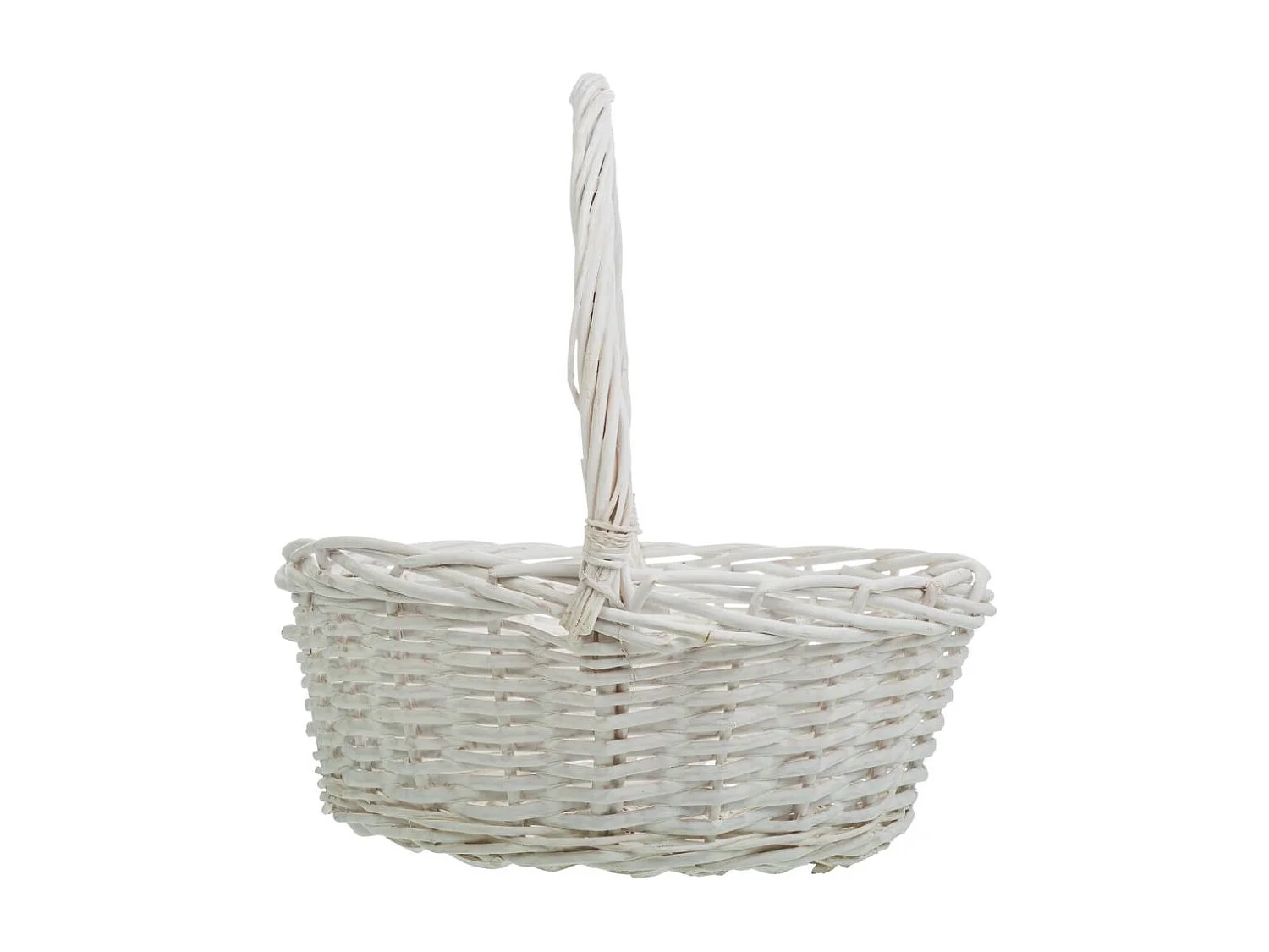 Set di 3 cestini in vimini bianchi foderati