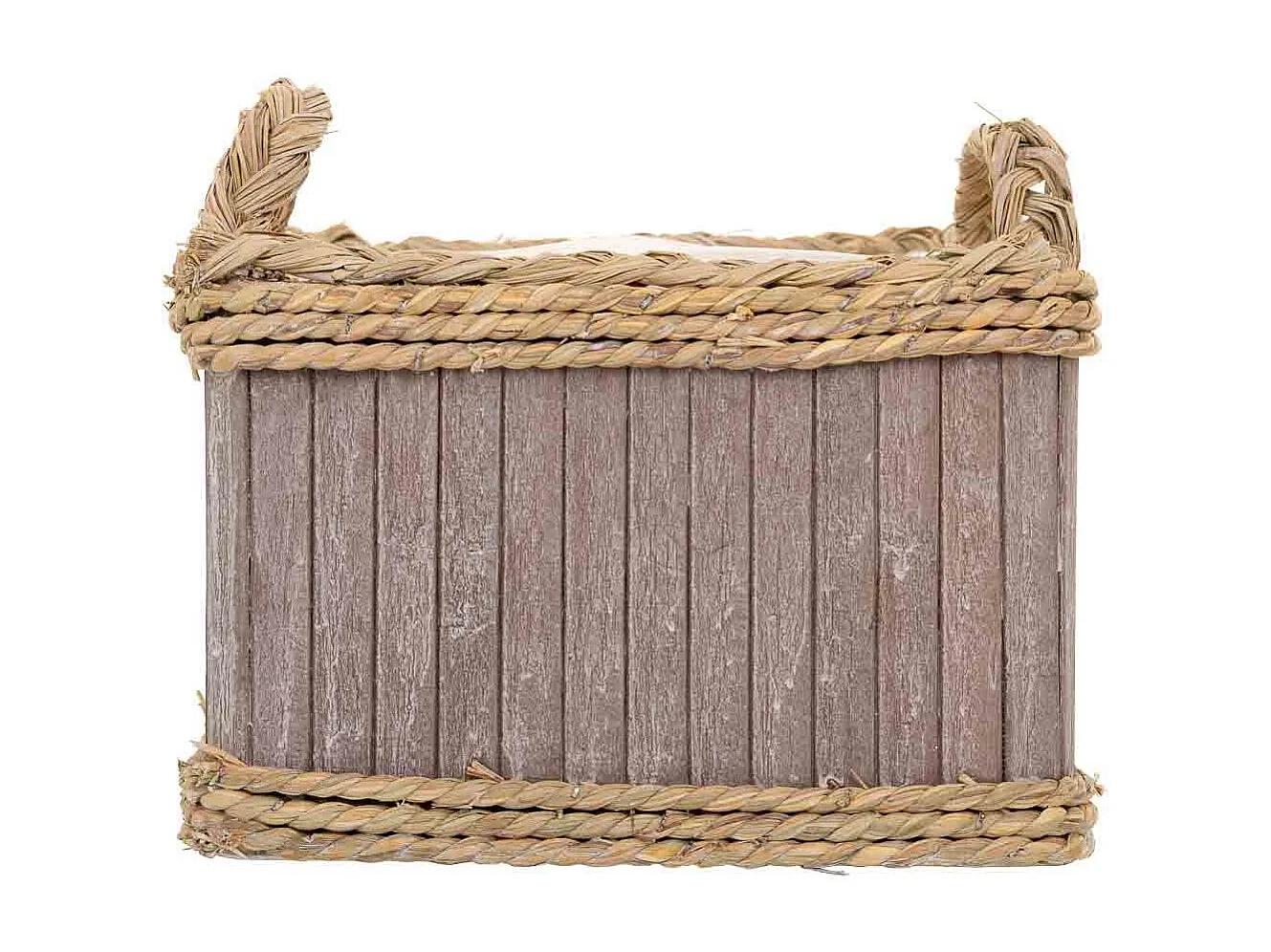 Ensemble de 3 paniers ovales en bois gris