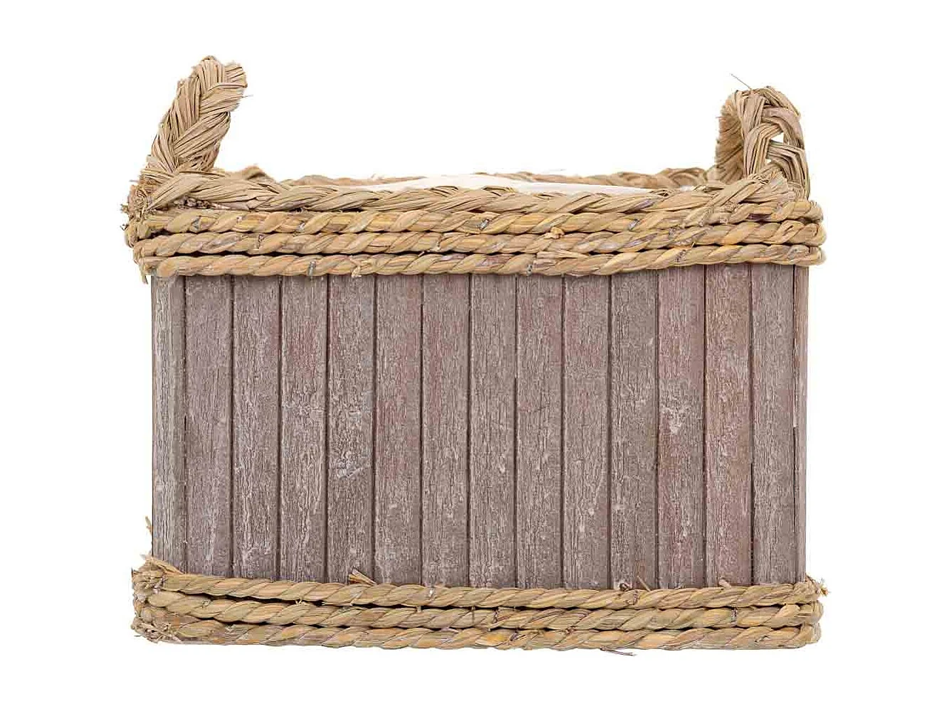 Ensemble de 3 paniers ovales en bois gris