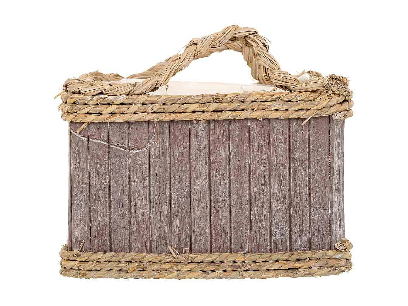 Ensemble de 3 paniers ovales en bois gris