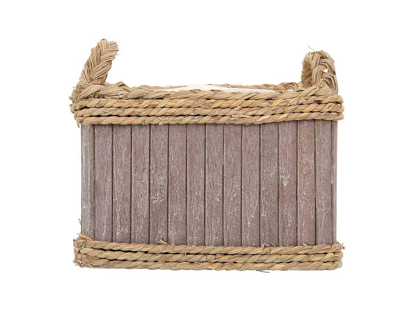 Ensemble de 3 paniers ovales en bois gris