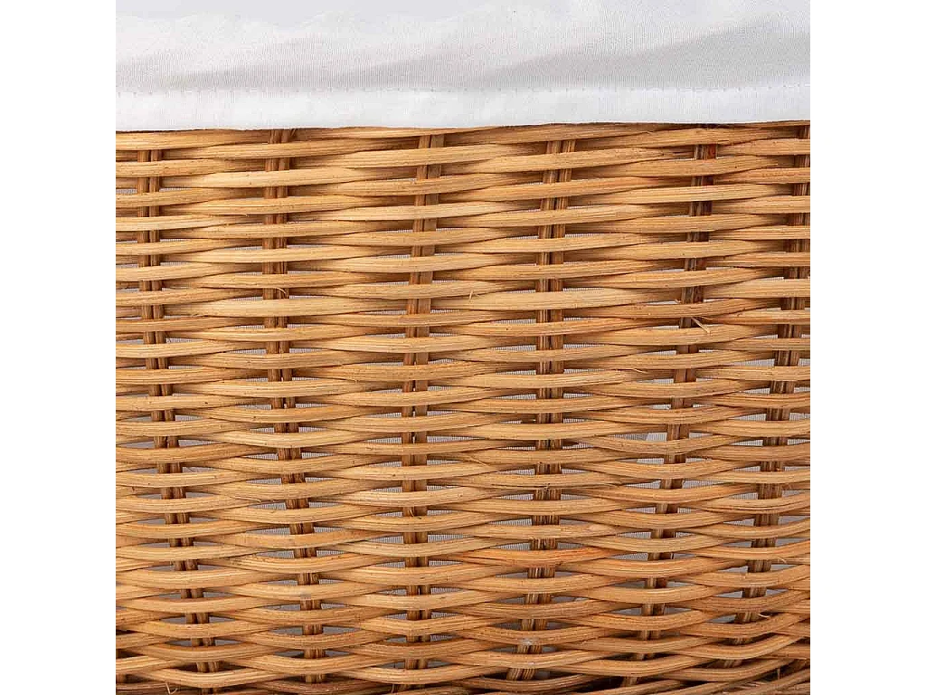 Cesta redonda de medula con forro marrón 34x34x16-37