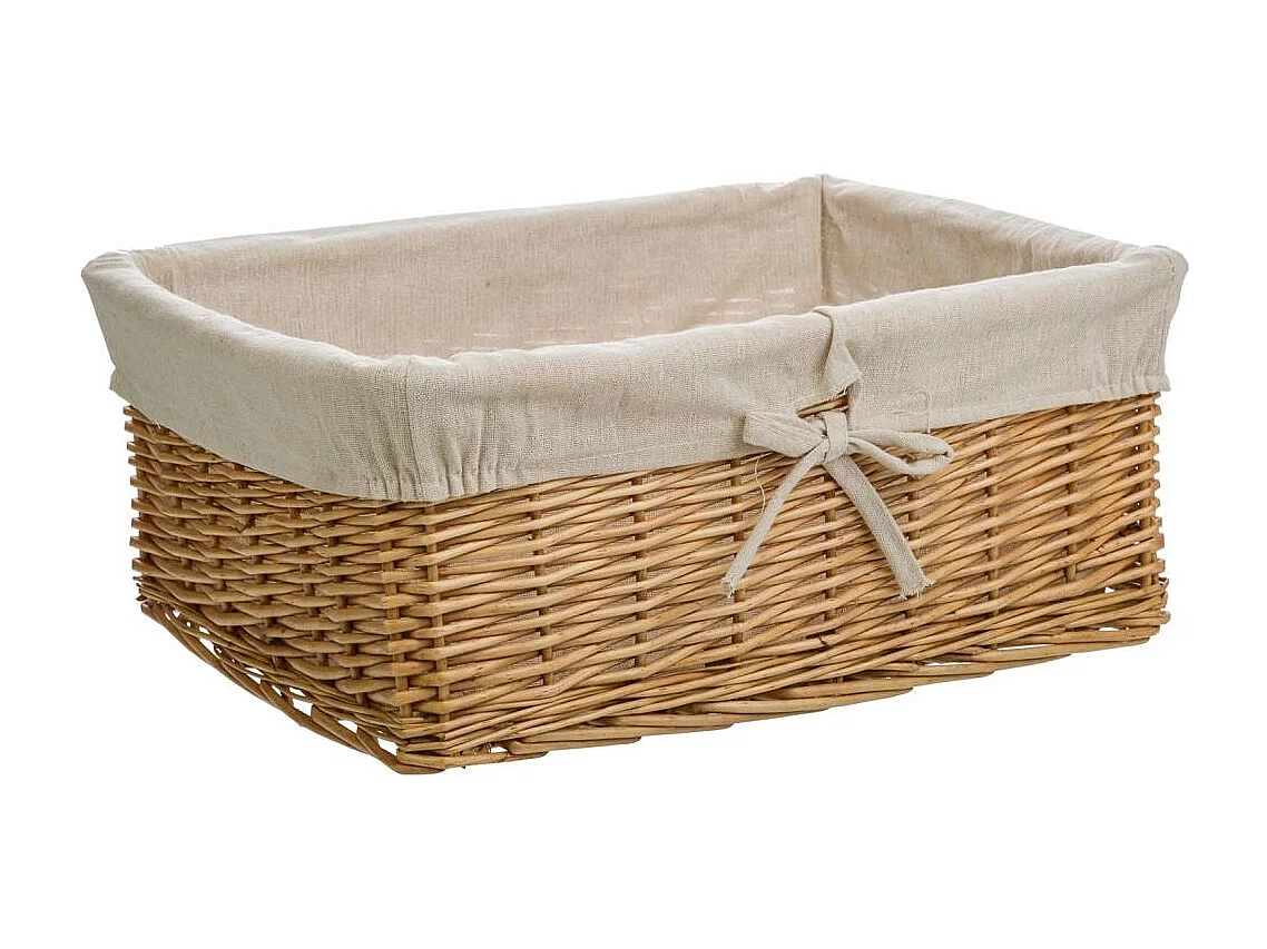 Ensemble de 5 paniers en osier doublés