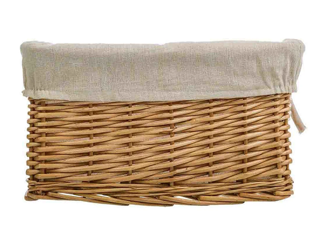 Set di 5 cestini in vimini foderati