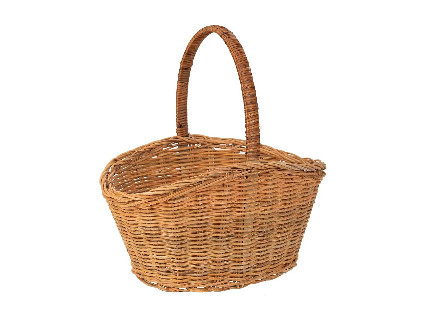 Panier ovale en osier marron 28x22x15-30h