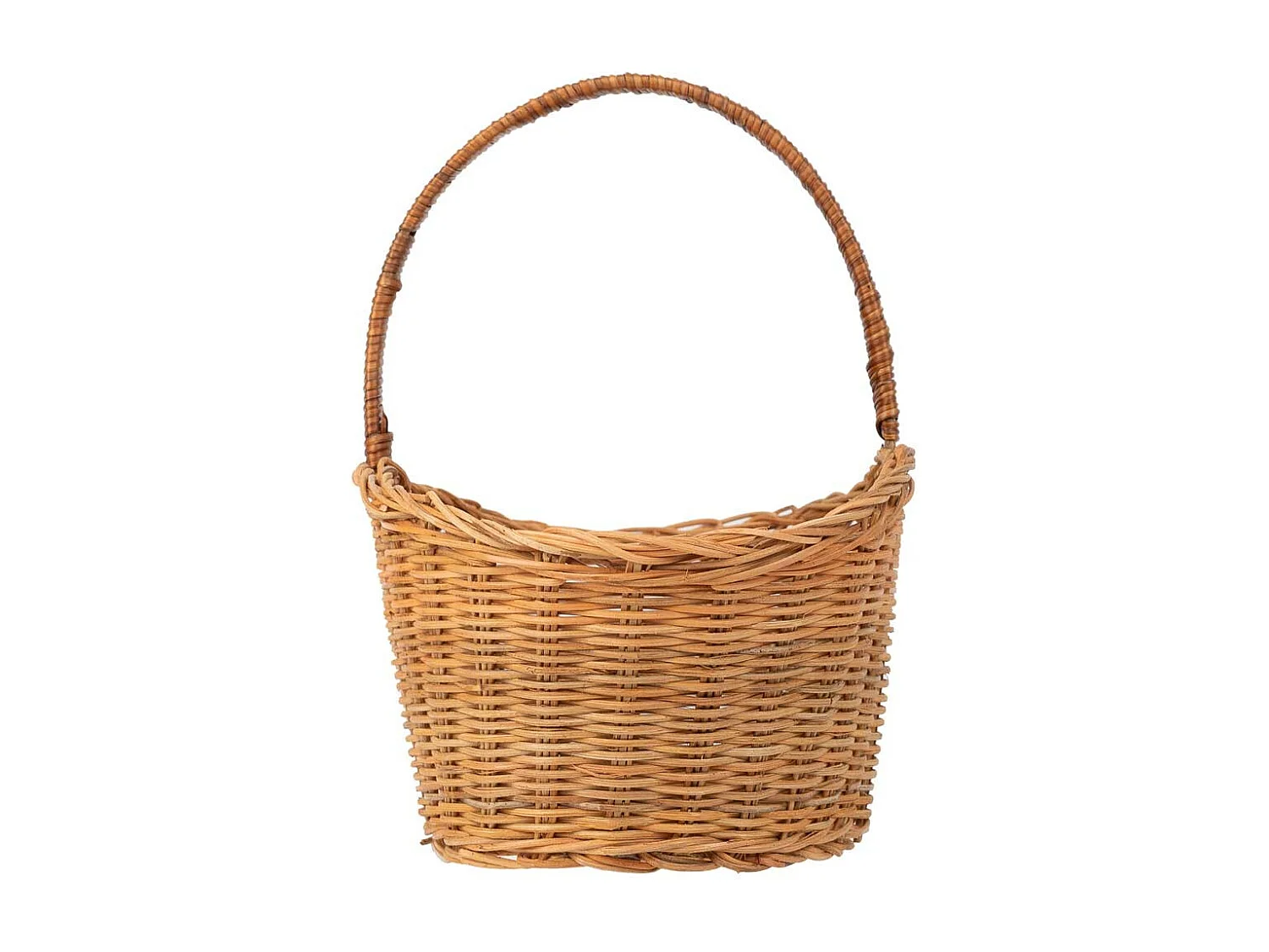 Panier ovale en osier marron 28x22x15-30h