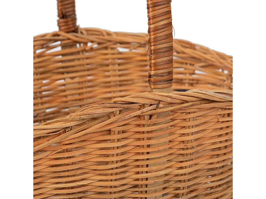 Panier ovale en osier marron 28x22x15-30h