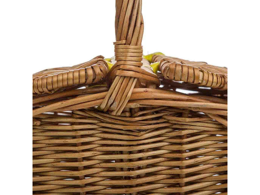 Cesta con tapas de mimbre marrón 25x17x13/27