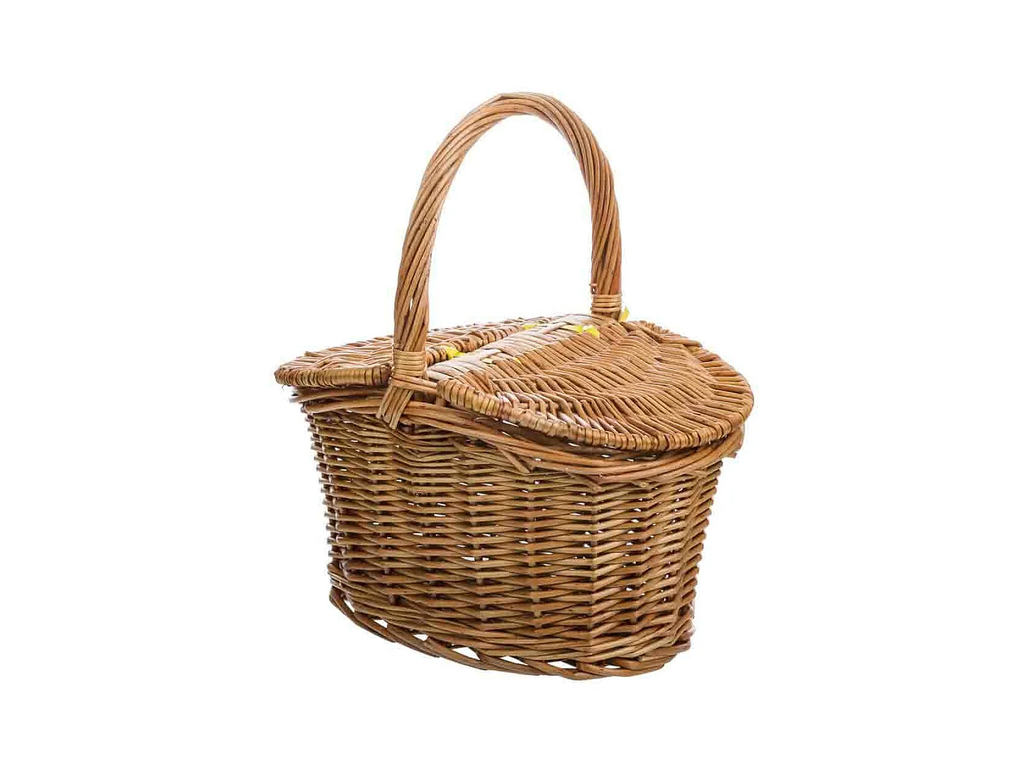 Cesto in vimini marrone con coperchio 25x17x13/27h