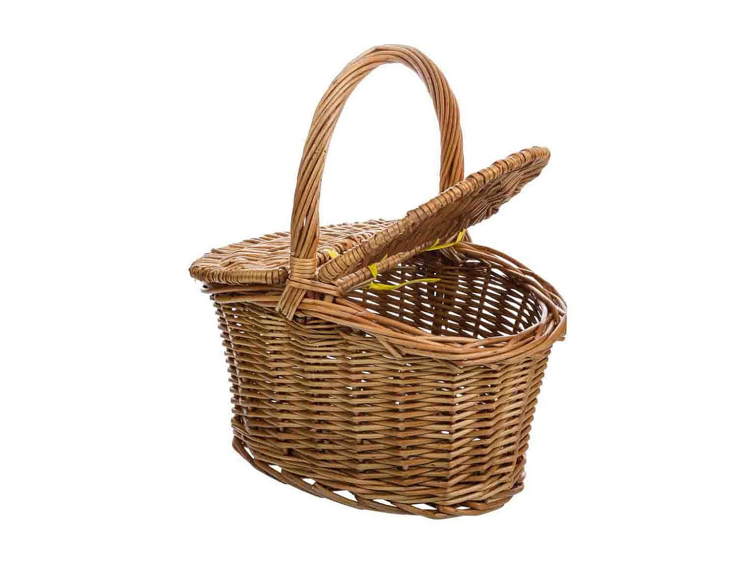 Cesta con tapas de mimbre marrón 25x17x13/27