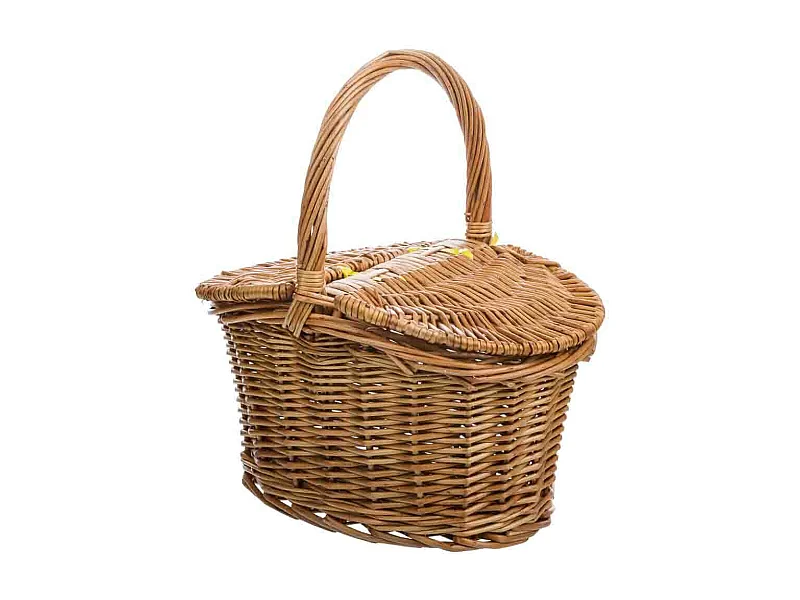 Cesta con tapas de mimbre marrón 25x17x13/27