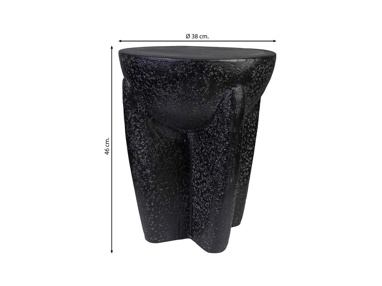 Table d'appoint en magnésium noir 38x38x46h cm