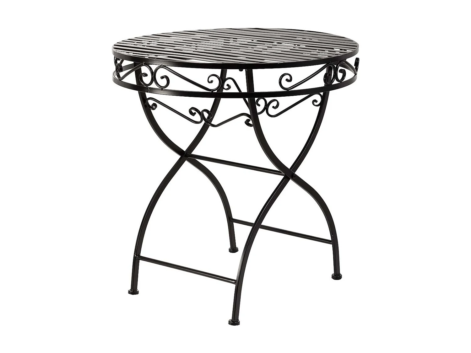 Conjunto de mesa e 2 cadeiras de ferro forjado preto