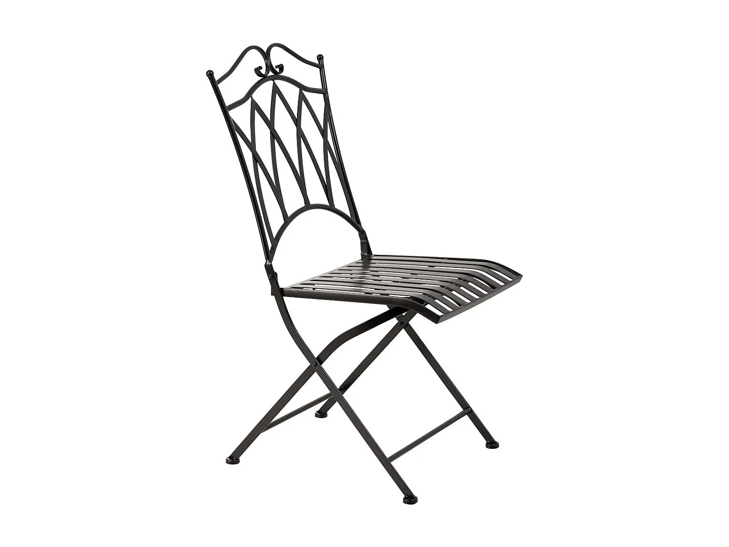 Ensemble table et 2 chaises en fer forgé noires