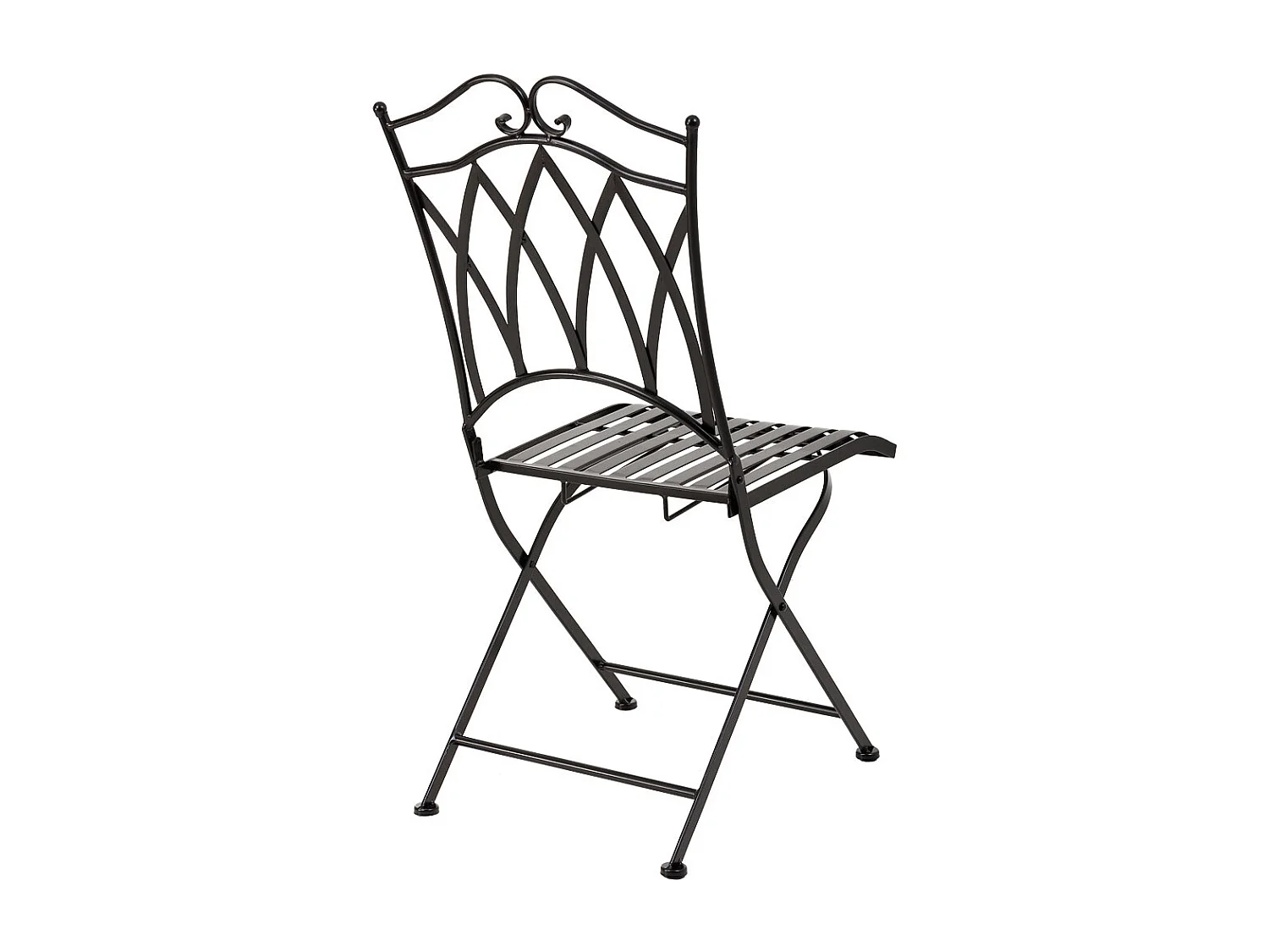 Ensemble table et 2 chaises en fer forgé noires