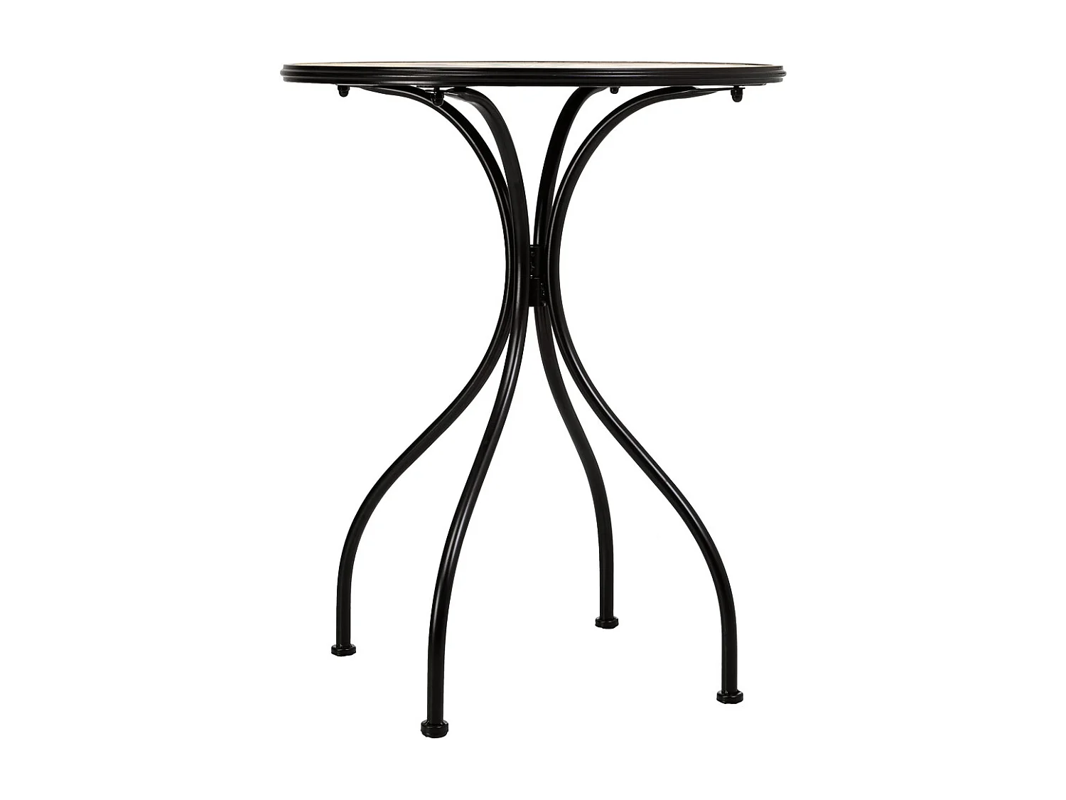 Ensemble table et deux chaises en mosaïque et fer forgé Orange