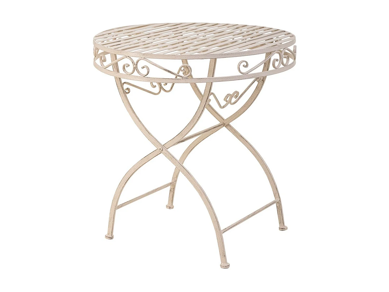 Conjunto de mesa e 2 cadeiras em ferro forjado branco