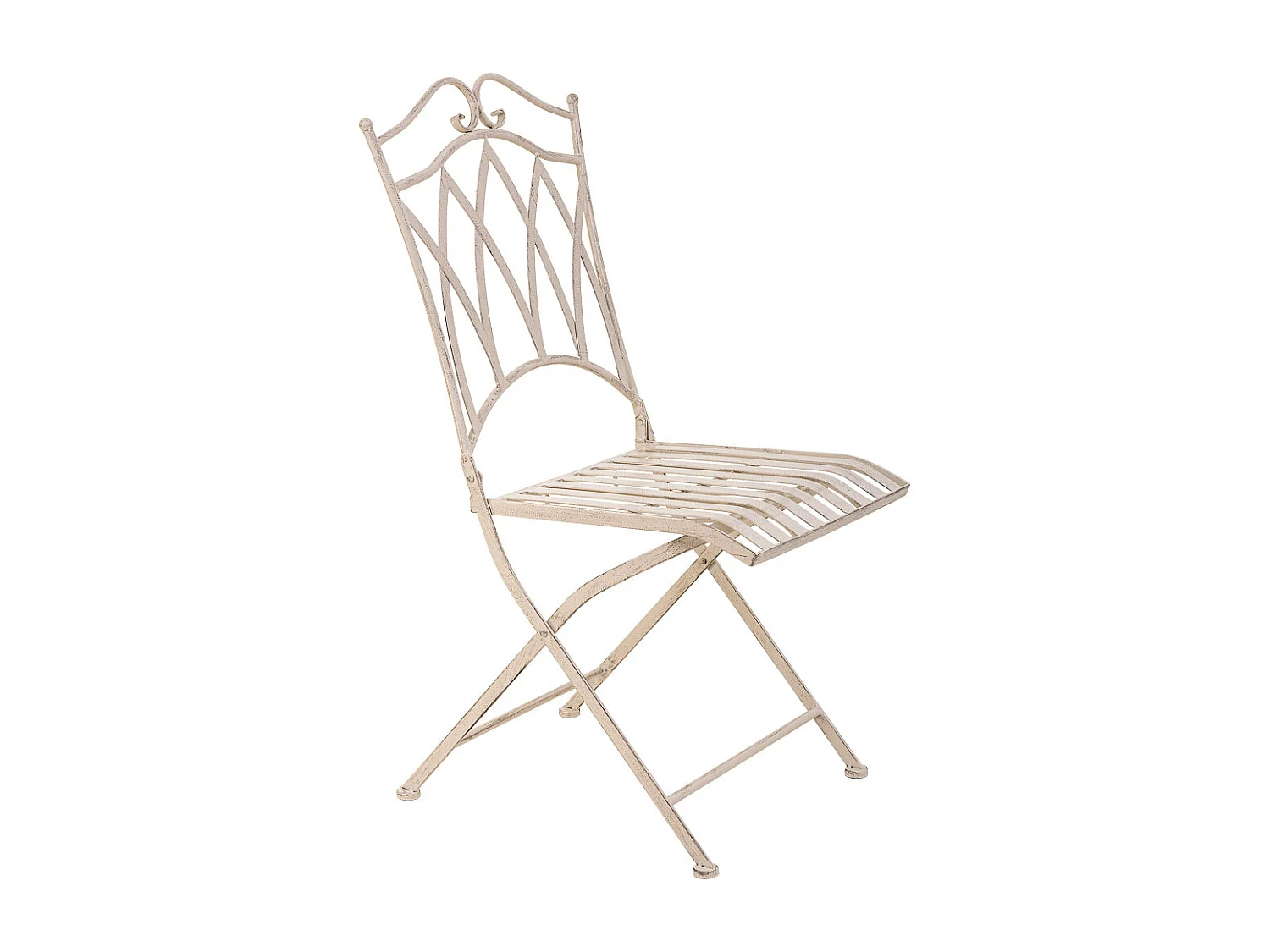 Ensemble table et 2 chaises en fer forgé blanches