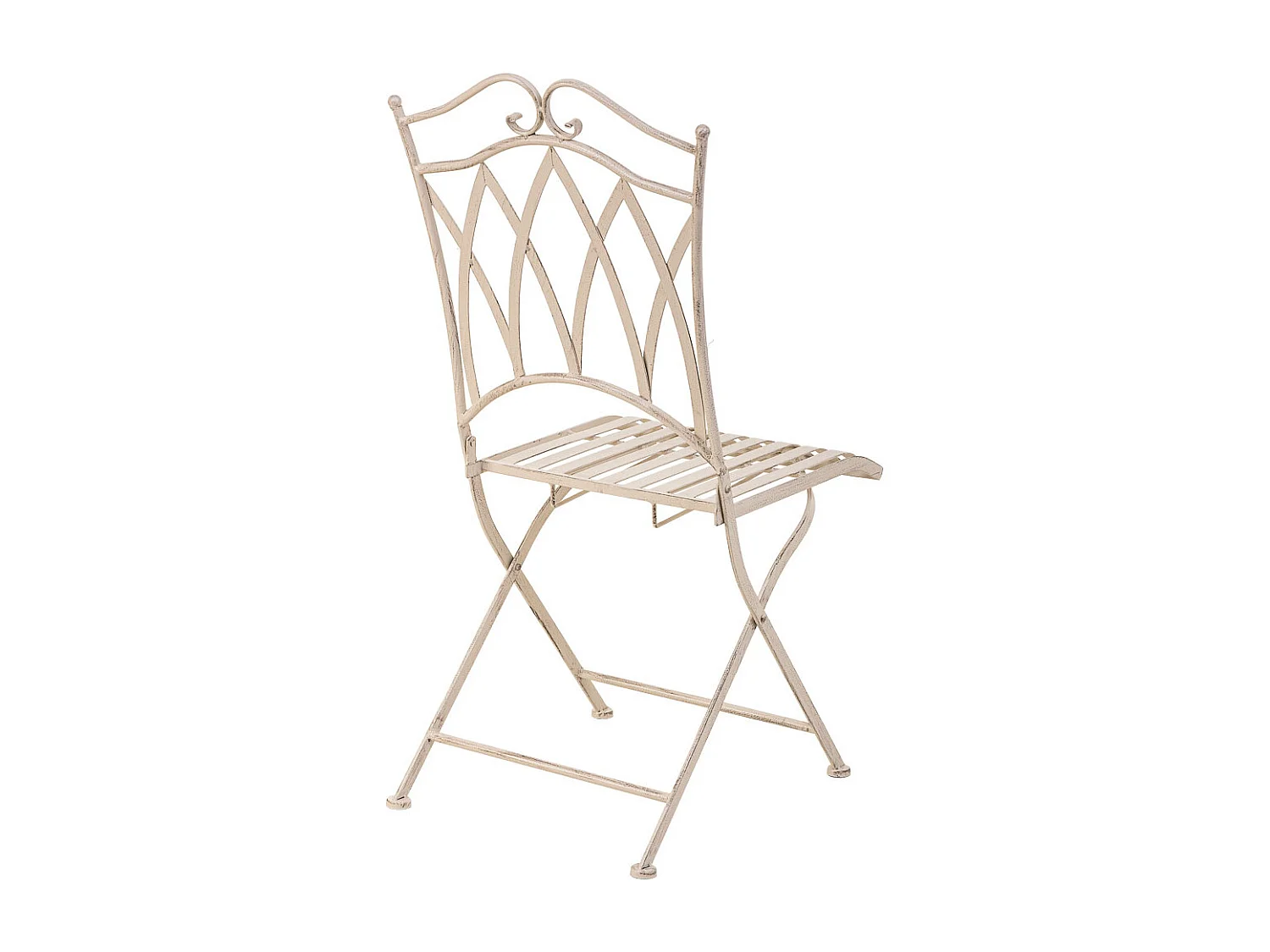 Ensemble table et 2 chaises en fer forgé blanches