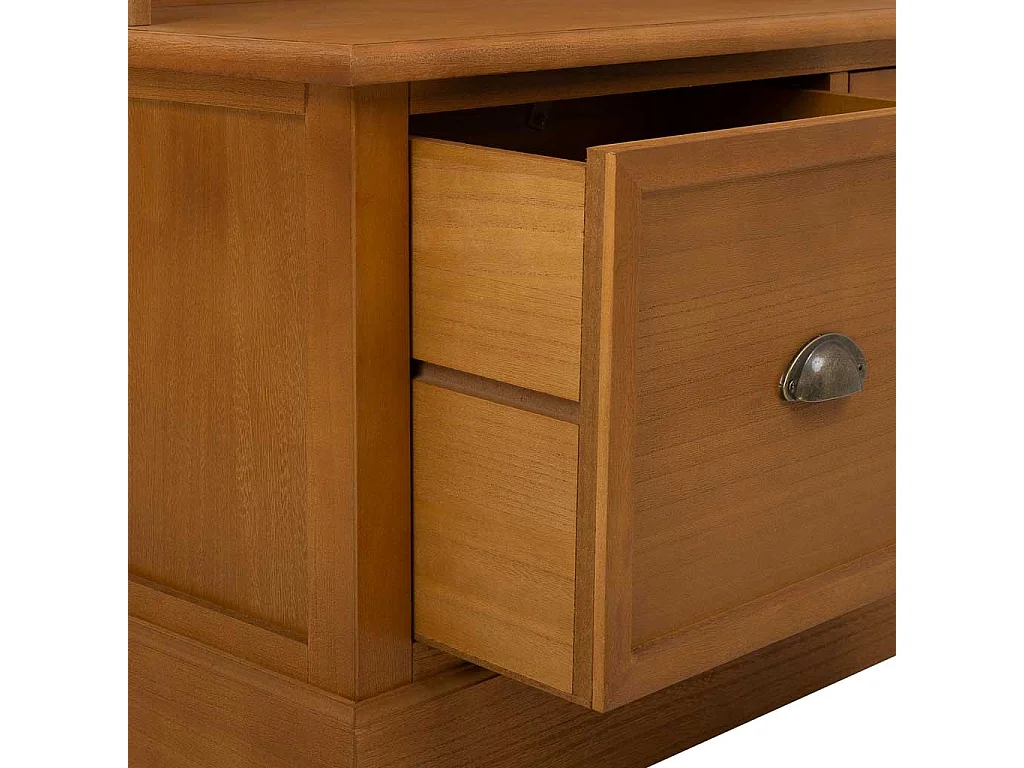 Cabide em madeira com banco castanho 92x39,5x184