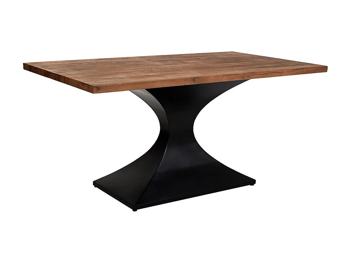 Table à manger en bois d'acacia finition noyer 160x90x76