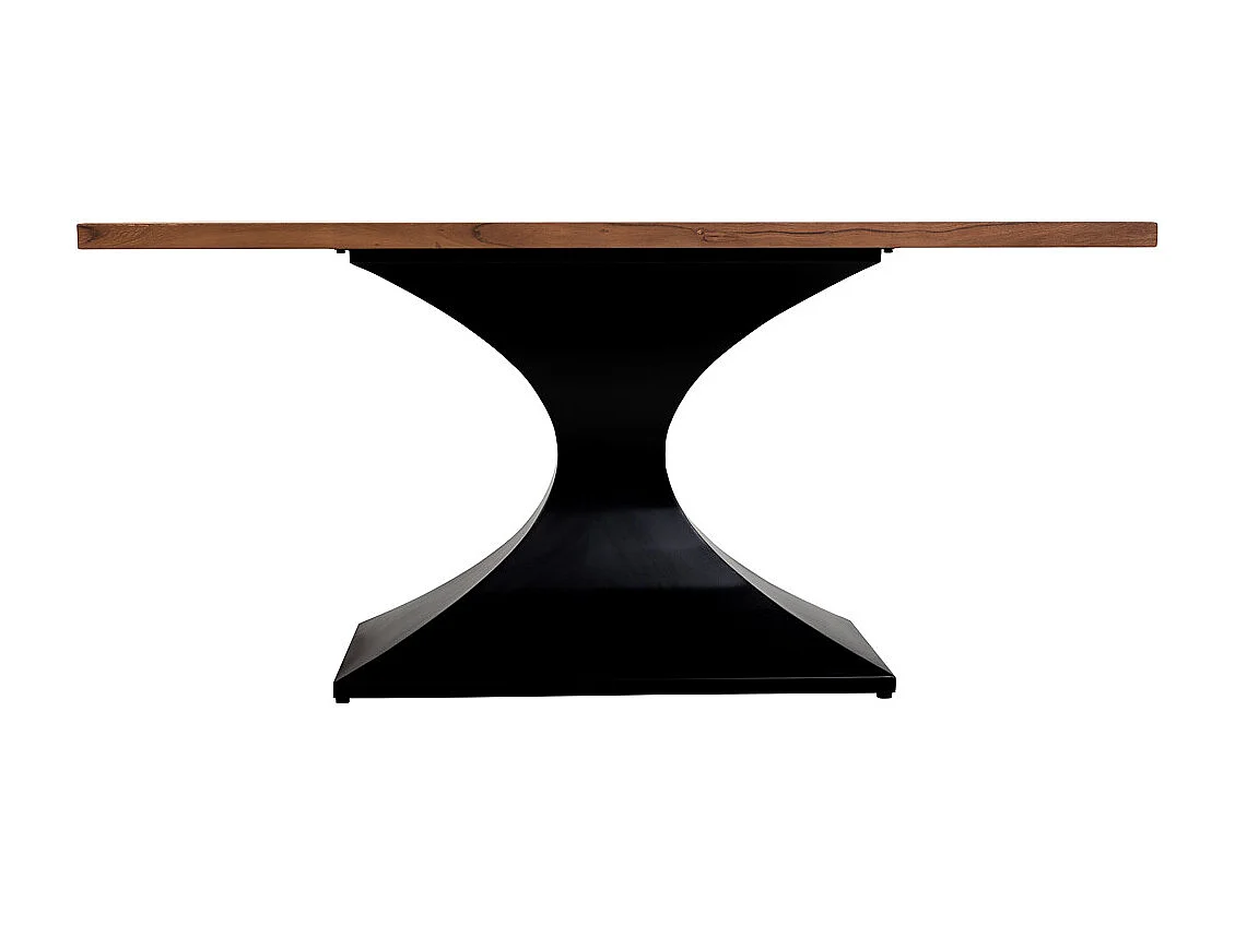 Table à manger en bois d'acacia finition noyer 160x90x76