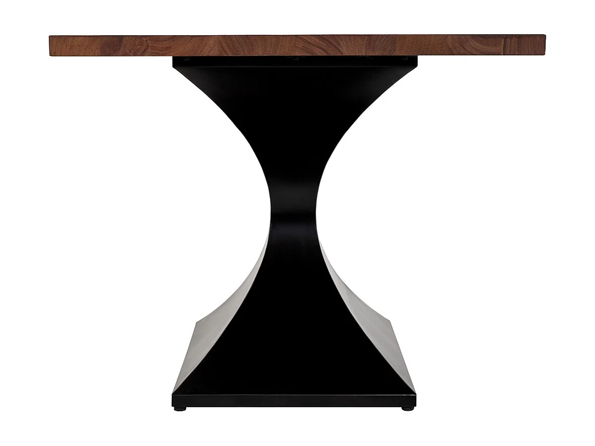 Table à manger en bois d'acacia finition noyer 160x90x76