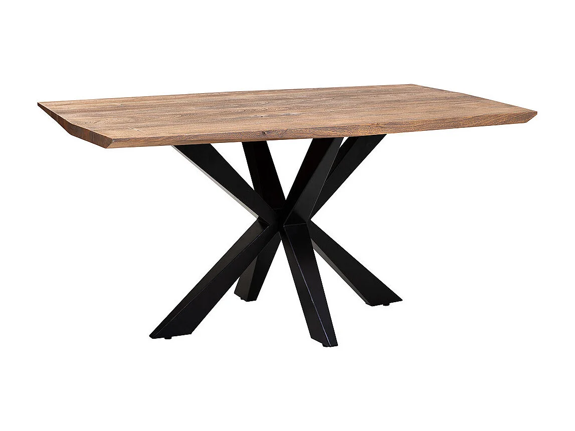 Esstisch mit konischer Kante aus Akazienholz mit Rost-Finish, 160 x 90 x 76 cm