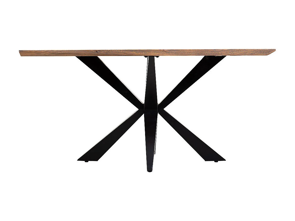 Esstisch mit konischer Kante aus Akazienholz mit Rost-Finish, 160 x 90 x 76 cm