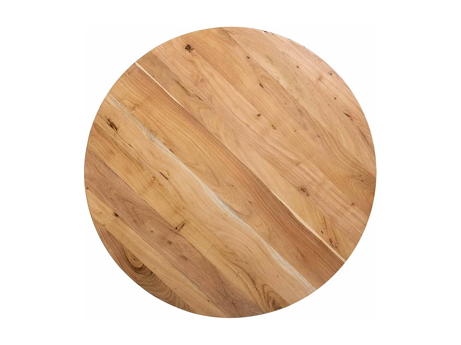 Table à manger ronde Swiss Edge finition couleur bois d'acacia D100x76