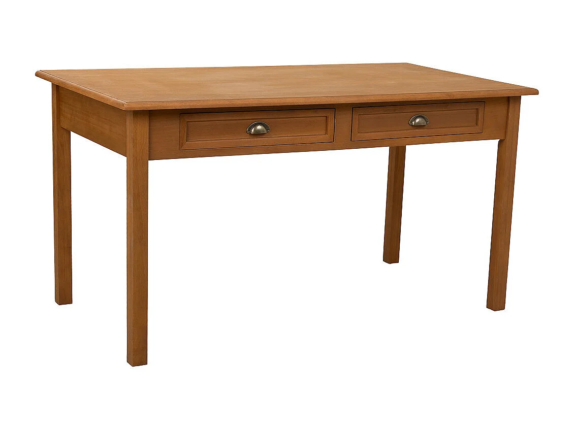 Table à manger avec 2 tiroirs marron 150x80x78