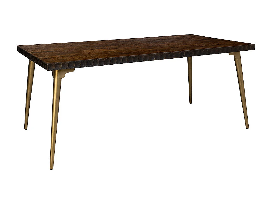 Table rectangulaire en bois et métal marron 180x90x76